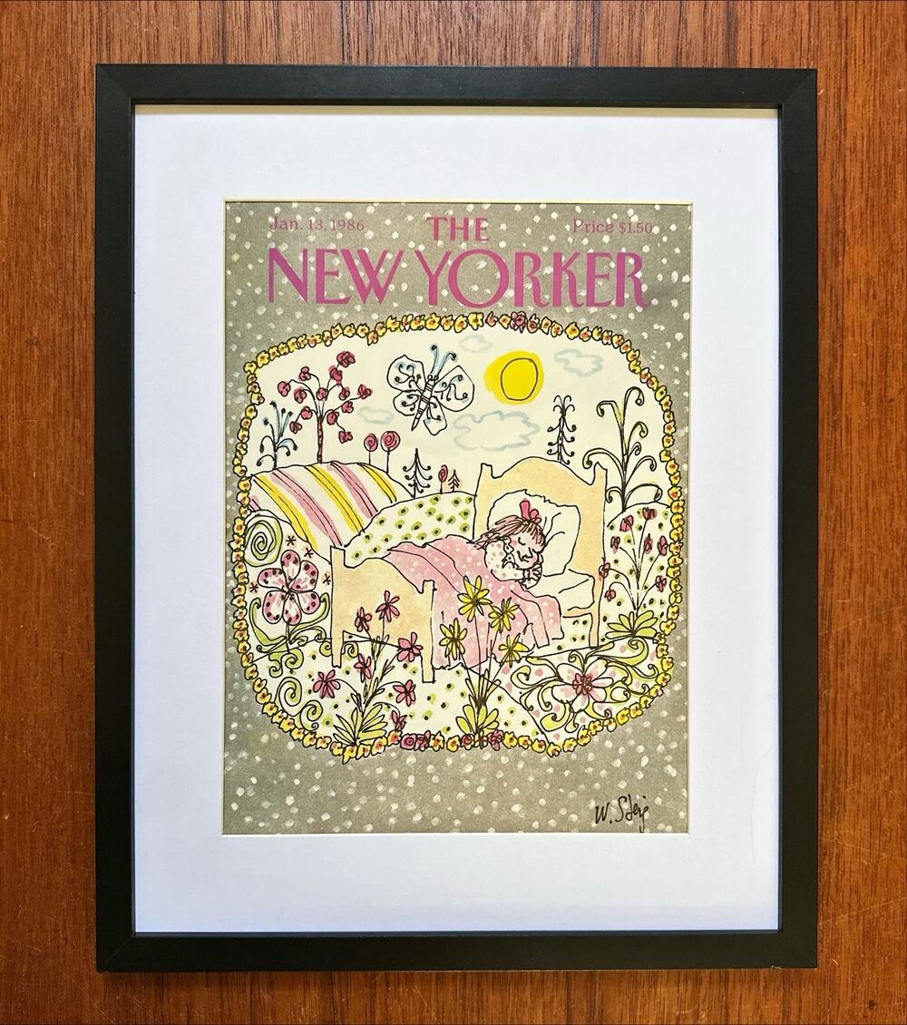 Framed 1986 The New Yorker Magazine Cover January 13 William Steig